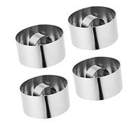 Gatuida 4Pcs Round Stainless Steel Cookie Molds for Home Baking Cake Ring Moulds for Cutting Dough Pancakes Fondant Sandwiches Cheese Lightweight Safe with Polished Edges