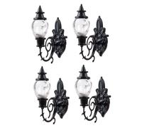 Gatuida 4pcs Scale Tiny Luminous Wall Lights for Dollhouse and Architectural Model Decoration with Warm Yellow Glow