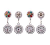 Gatuida 4pcs Silicone Clip Watch Numbers and Design Portable Pocket Timepiece for and Medical Professionals Retractable Fob Clock for Exams and Daily Use
