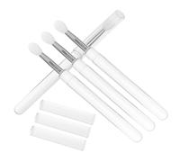 Gatuida 4pcs Silicone Lip Balm Brush with Lid Aluminum Tube Precise Application Gentle on Skin Portable for Cosmetic Bag