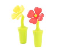 Gatuida 4pcs Silicone Wine Bottle Stoppers Flower Shaped Leakproof Closure for Bar Party Reusable Air-Tight Seal Flexible Design with Red and Yellow Clover
