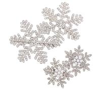 Gatuida 4pcs Silver Snowflake Hair Clips for Women with Rhinestone Metal Design, Featuring No-crease Technology and Versatile Festive Styling, for Casual Occasions and Holiday Costume