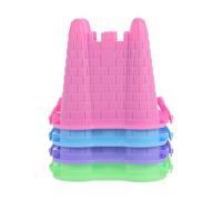 Gatuida 4pcs Small Colorful Sand Castle Buckets with Shovels, Plastic Summer Beach Sand Set, Suitable for Sandcastle Building and Outdoor Beach Play Random Color