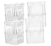 Gatuida 4pcs Small Fish Breeding Boxes with Unique Covers for Aquarium Isolation Compact Dual Design to Protect Juvenile Guppy Fry Easy to Clean Fish Tank Nursery Containers