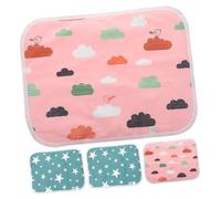 Gatuida 4pcs Small Pet Training Mats Reusable Washable Hamster Cage Liners 35x45cm with Green Star Cloud Patterns, Absorbent Pee Pads for Guinea Pigs, Rabbits, and Small Animals