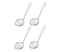 Gatuida 4Pcs Small Stainless Steel Filter Spoons Multi Functional Kitchen Strainers Oil Skimmers for Hot Pot Cooking Food Grade Mesh Spoons for Vegetables Noodles and Snacks