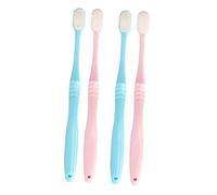 Gatuida 4pcs Soft Bristle Adult Toothbrush Japanese Style Manual Toothbrushes for Cleaning Includes Pink Sky Blue Portable Design with Transparent Cover for Hygiene