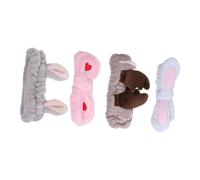 Gatuida 4Pcs Soft Makeup Shower Headbands for Women and Skin-friendly Breathable Hair Wraps with Adorable Cartoon Designs Elastic Washable Spa Headwraps for Face Washing and Exercise