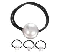 Gatuida 4pcs Soft Thick French Pearl Hair Ties Elastic Beaded Hair Bands Scrunchie Ponytail Holder for Girls Women Decorative Pearls for Daily Use