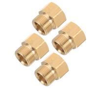 Gatuida 4pcs Solid Brass Pressure Washer Hose Adapter Double to Male Coupler High-Pressure Washer Outlet Connector Car Wash Water Gun Coupling