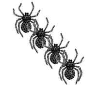 Gatuida 4pcs Spider Brooch Big Spider Brooch Retro Zinc Alloy Fine Workmanship Convenient to Apply for Women Outfit Decoration