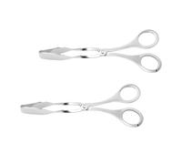 Gatuida 4pcs Stainless Steel Food Serving Tongs for Buffet Barbecue and Baking Heat Resistant Kitchen Tools with Wide Mouth Design for Salad Bread Cake and Steak