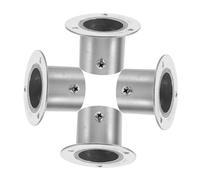 Gatuida 4Pcs Stainless Steel High Leg Flange Rod Holders Durable Closet Rod Brackets for Wardrobe and Shower Curtain Easy to Install Pole Sockets for Home Storage