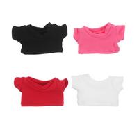 Gatuida 4pcs Stuffed Animal Bear Doll Clothes - Short Sleeve Blank T-Shirts Sublimation DIY Basic Outfits Decorative Doll Costumes for 10cm Bear