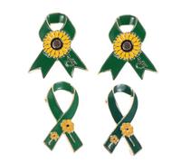 Gatuida 4pcs Sunflower Awareness Ribbon Brooch - Alloy Lapel Pin for Disability Charity Public Event Invisible Awareness - Sunflower Badge for Disabled