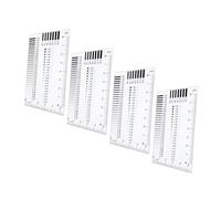 Gatuida 4pcs Transparent Measurement Ruler for Scratch and Crack Detection High Precision Plastic Gauge Tool for Flaw Inspection and Quality Control Industrial Applications