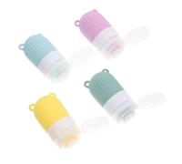 Gatuida 4pcs Travel Bottles Squeezable Silicone Liquid Containers for Toiletries Leak-resistant Compact Refillable Bottles in Matcha Green Cherry Yellow for Travel and Daily Use