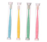 Gatuida 4pcs Ultra Soft Manual Toothbrush for Sensitive Gums Micro Nano Bristles Deep Clean Teeth Yellow Green Pink Blue Portable Oral Care for Fragile Teeth