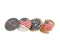 Gatuida 4Pcs United States of America Metal Enamel Lapel Pins Set - US Flag Brooch Pins for Suits, Backpacks, and Independence Day Celebration Accessories