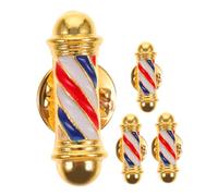 Gatuida 4pcs Vintage Hairdresser Brooch Pin Lightweight Alloy Lapel Pins for Barbers and Hairstylists Retro Badge Decoration Professional Salon Accessories