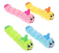 Gatuida 4pcs Wind Up Caterpillar Clockwork Plaything for Retro Novelty Wagging Tail Design for Preschoolers Birthday for Boys Random Color