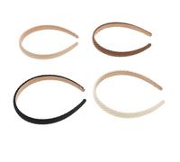 Gatuida 4PCS Womens Knitted Stretchy Spa Headbands Soft Plush Hair Wraps for Skincare Makeup Shower Yoga Comfortable High Cranial Top Design in Beige Brown Khaki Black