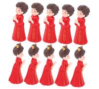 Gatuida 5 Pairs Chinese Style Bride Groom Figurines Micro Landscape Wedding Cake Topper Decorations for East Asian Matrimonial Blessing DIY Craft