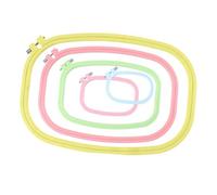 Gatuida 5 Pcs Plastic Embroidery Hoops Set Square Cross Stitch Rings with Adjustable Screws Abs for Sewing Craft Art DIY Various for Beginners