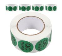 Gatuida 5 Rolls Round Qc Inspection Stickers - 500 Adhesive Quality Control Pass Labels Per Roll - Small Circle Product Label Stickers for Inventory Management and Production Approval