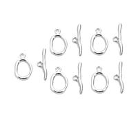 Gatuida 5 Set DIY Jewelry Metal Clasps Copper Plated Abnormal Ot Buckle Connectors for Necklace Bracelet Anklet Making Silver Accessories