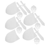 Gatuida 5 Sets DIY Medieval Knight Sword Mask Paintable Cardboard Armor for Role Play Halloween Party Supplies Creative Crafting Fun
