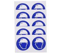 Gatuida 5 Sheets Safety Helmet Required Stickers with Self-Adhesive Backing High Visibility Hard Hat Warning Decals for Machinery Industrial Construction Safety Machine Caution Labels