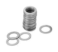 Gatuida 50 Pcs Stainless Steel 9mm Flat Washers for Instrument Parts and Bass with Jack Socket Nuts, Silver Plain Machine Washers Suitable for Guitar and Music Accessories