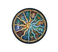 Gatuida 500 Pieces Zodiac Round Puzzle Jigsaw for Adults and Colorful Paper Puzzle with Precise Cutting Educational Fun Activity Gift for Family and Friends