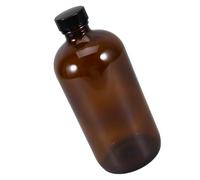 Gatuida 500ml Brown Glass Medicine Bottle Wood Lid Refillable Amber Container for Laboratory and Pharmaceuticals