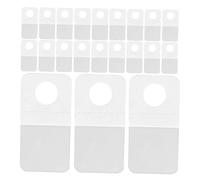 Gatuida 500pcs Clear Self-Adhesive Hang Tabs with Round Plastic Sticky Tabs for Retail Display Packaging Transparent PVC Pet Hooks for Organized Store Presentation and Space-Saving Product