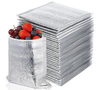 Gatuida 50pcs Aluminum Foil Insulation Bags Thick Disposable Food Fresh-keeping Pouches for Picnic Lunch Travel Camping Thermal Heat and Cold Preservation