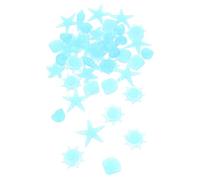 Gatuida 50pcs Blue Glow in The Dark Ocean Theme Aquarium Stones, Noctilucent Resin Landscaping Rocks for Fish Tank Decoration, Multi-function Glowing Pebble Gravel for Aquatic Pets