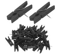 Gatuida 50Pcs Decorative Thumbtack Clips with Wood Pins Versatile Push Pins for Photos Documents and Crafts for Cork Boards Memo Boards and Art Projects