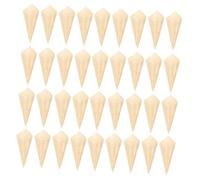 Gatuida 50pcs Disposable Wooden Cones Degradable Ice Cream Cone Cups for Party Candy Dessert Serving Appetizer Food Holders for Weddings and Buffets