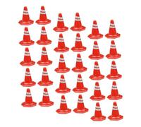 Gatuida 50pcs Mini Traffic Cones Durable Traffic Sign for DIY Table Play Educational Roadblocks Barriers for Safety Awareness and Cognitive Development