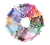 Gatuida 50Pcs Mixed Color Organza Drawstring Gift Bags for Jewelry Candy Wedding Favor Party Packaging Object Wrapping Pouches with Easy Close