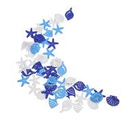 Gatuida 50pcs Nautical Wooden Cutouts Mediterranean Ocean Theme DIY Craft Decorations for Bracelets Earrings Wall Hanging Miniature Sea Fish Shells in Colors Lightweight Beach Party