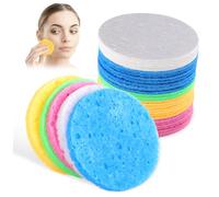 Gatuida 50pcs round Sponge Facial Cleansing Pads Reusable Makeup Remover Tools for Face Exfoliation and Bathroom Cleaning