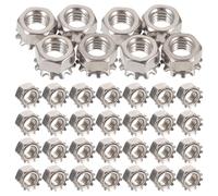 Gatuida 50pcs Stainless Steel Hex Lock Nuts with External Tooth Washer Slip Fastening Hardware for Machinery Electronics Automotive DIY Repair Threaded Locking Fasteners