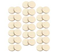 Gatuida 50pcs Unfinished Round Wooden Pieces with Smooth Surfaces Ready to Paint for DIY Crafts and Wedding Ornaments Beige Synthetic Material
