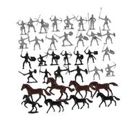 Gatuida 52pcs Miniature Knights and Soldiers Models Set Realistic Figurines for Fantasy Scenes Detailed Horse and Warrior Designs