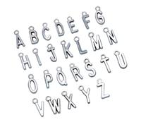 Gatuida 52pcs Vintage A-z Alphabet Letter Pendants Charm Necklace English Letters for DIY Jewelry Making Wedding Graduation Birthday Gift Elegant Couple Accessories