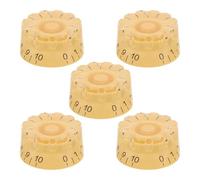 Gatuida 5pcs 18-Spline Electric Guitar Plastic Control Knobs Dome Top Knobs Hat For Electric Guitars - Music Insturment Replacement Parts And Accessories