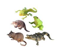 Gatuida 5pcs Animal Squeeze Soft Tpr Material Realistic Design Stress Relief Figures for Birthday Party Favors Home Office Desktop Decoration